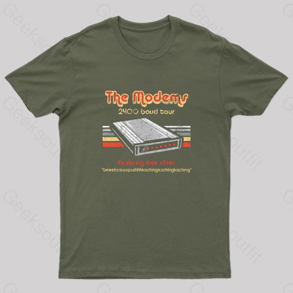 The Modems Nerd T-Shirt Army Green / S