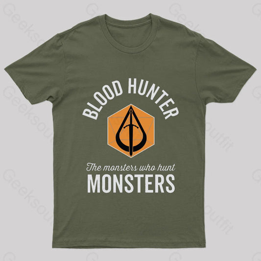 The Monsters Who Hunt Nerd T-Shirt Army Green / S