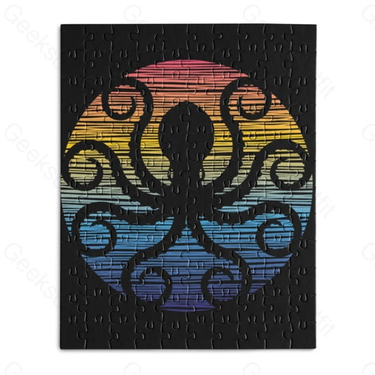 THE OCTOPUS SUNSET LINES-Wooden Jigsaw Puzzle - Geeksoutfit