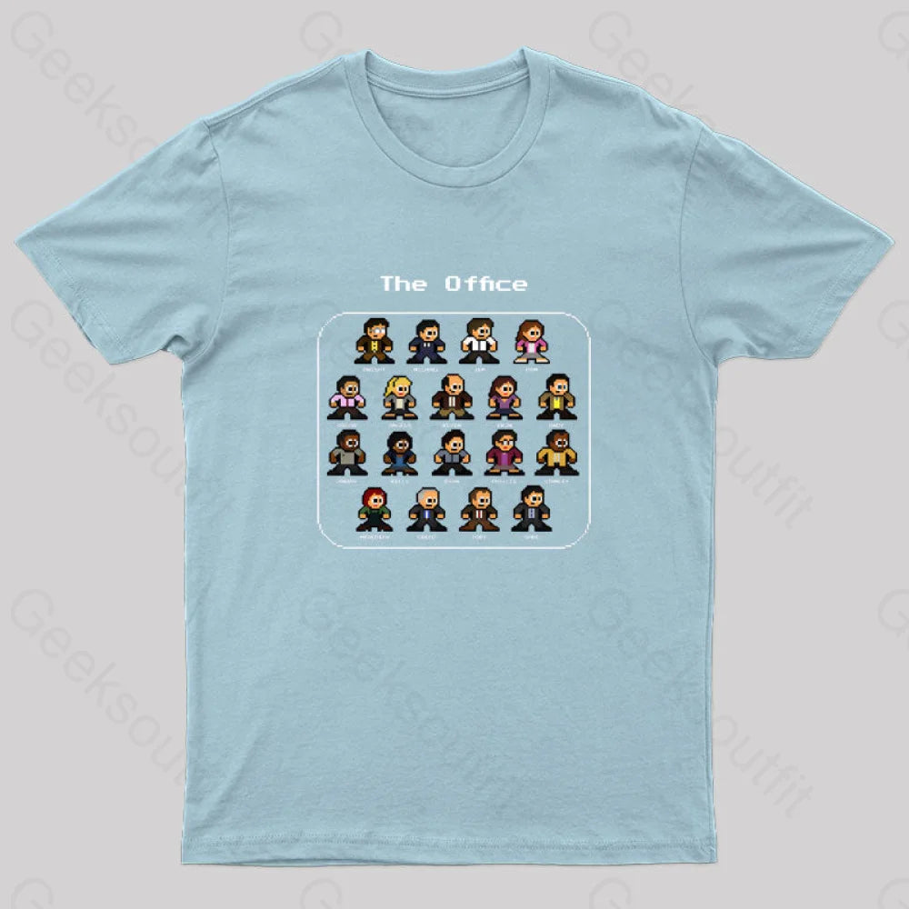 The Office 8Bits Nerd T-Shirt Light Blue / S