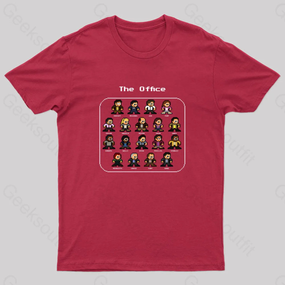 The Office 8Bits Nerd T-Shirt Red / S