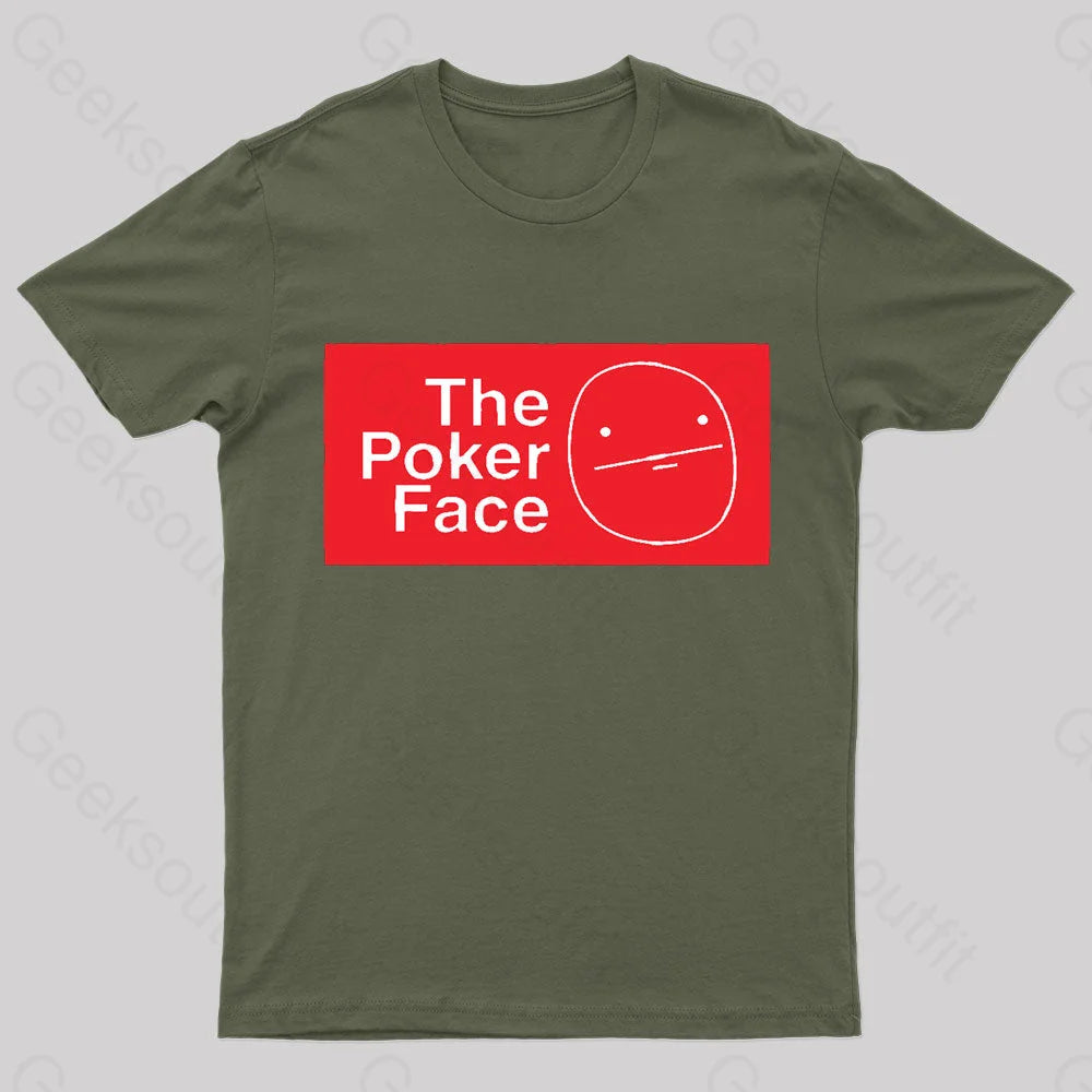 The Poker Face Nerd T-Shirt Army Green / S