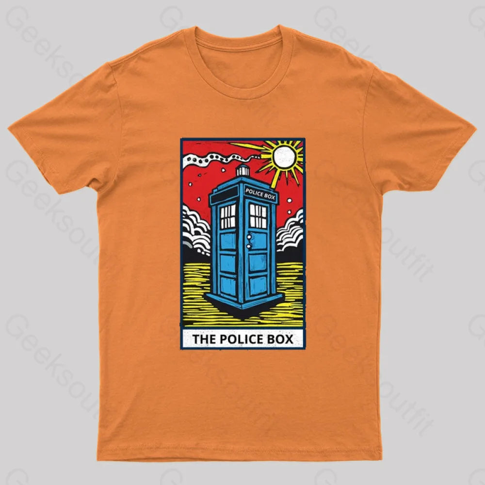 The Police Box Tarot Card T-Shirt Orange / S