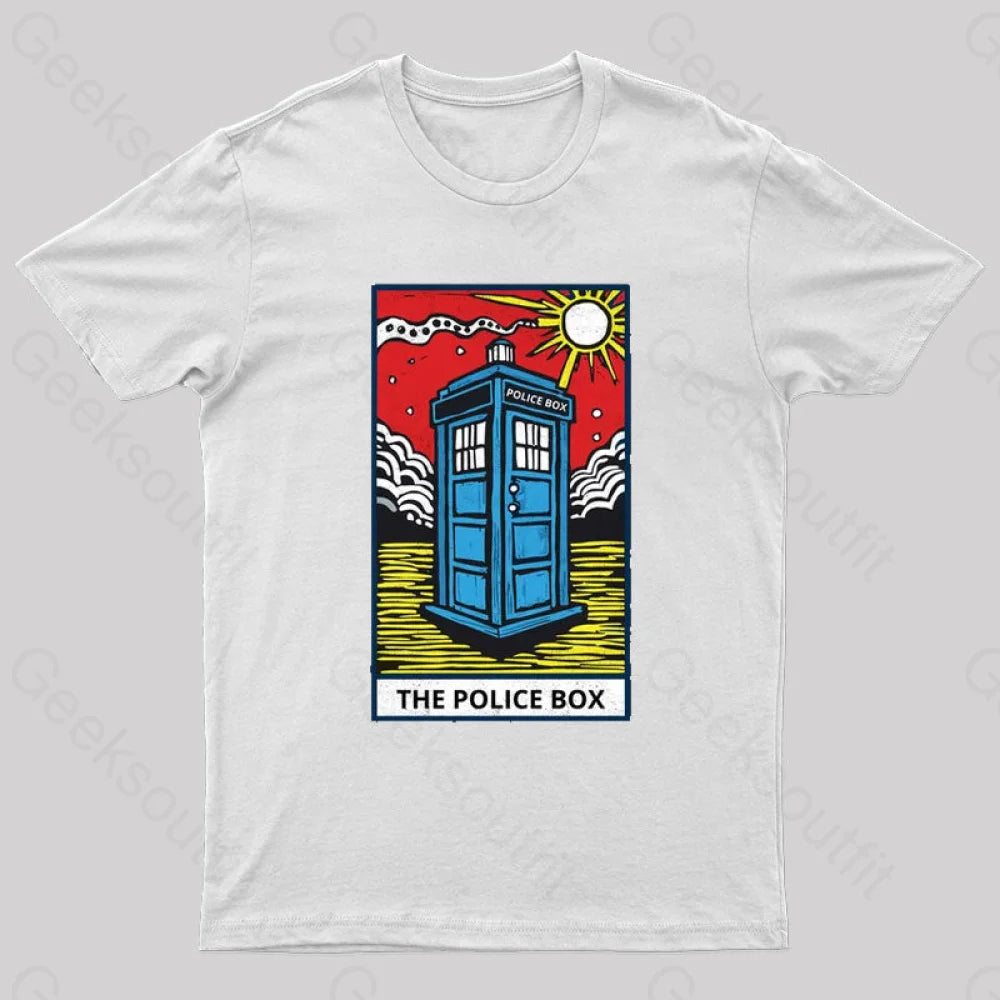 The Police Box Tarot Card T-Shirt White / S