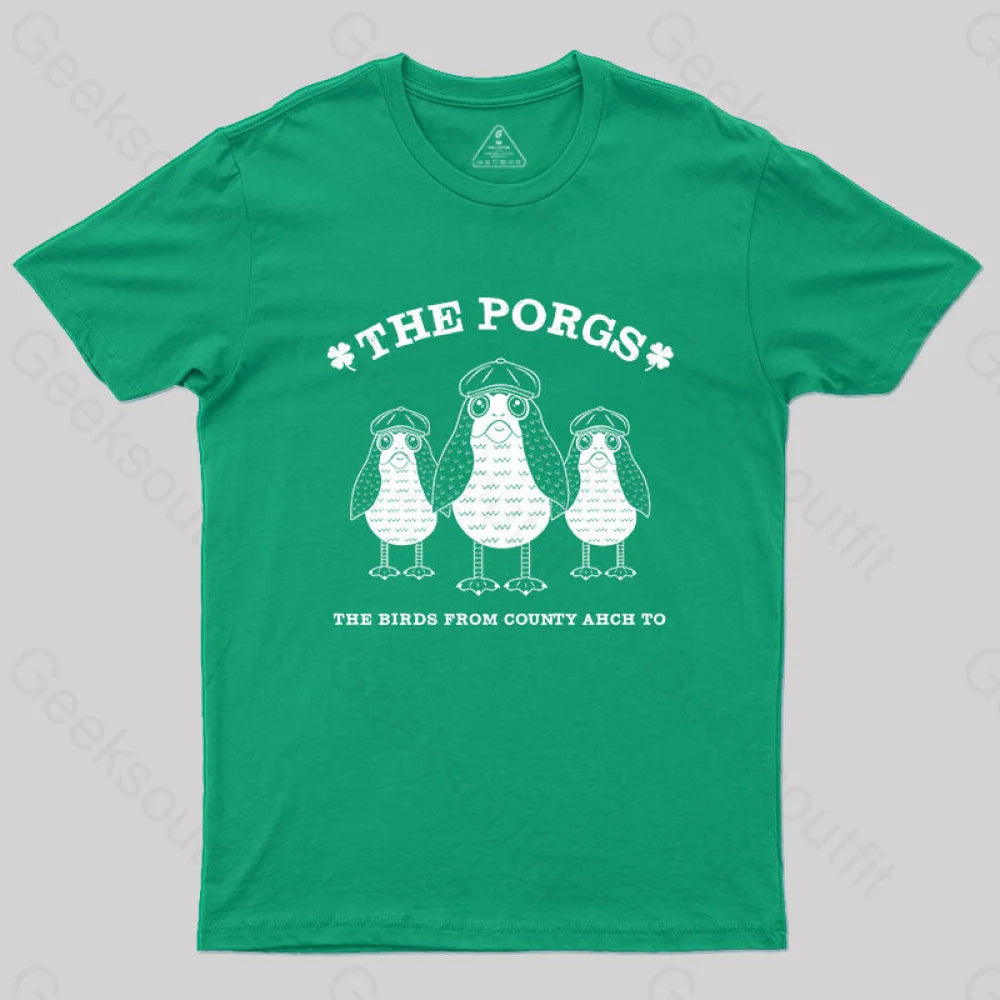 The Porgs–The Birds From County Ahch-To T-Shirt Green / S