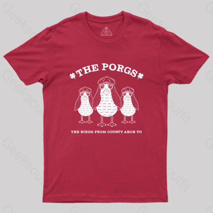 The Porgs–The Birds From County Ahch-To T-Shirt Red / S