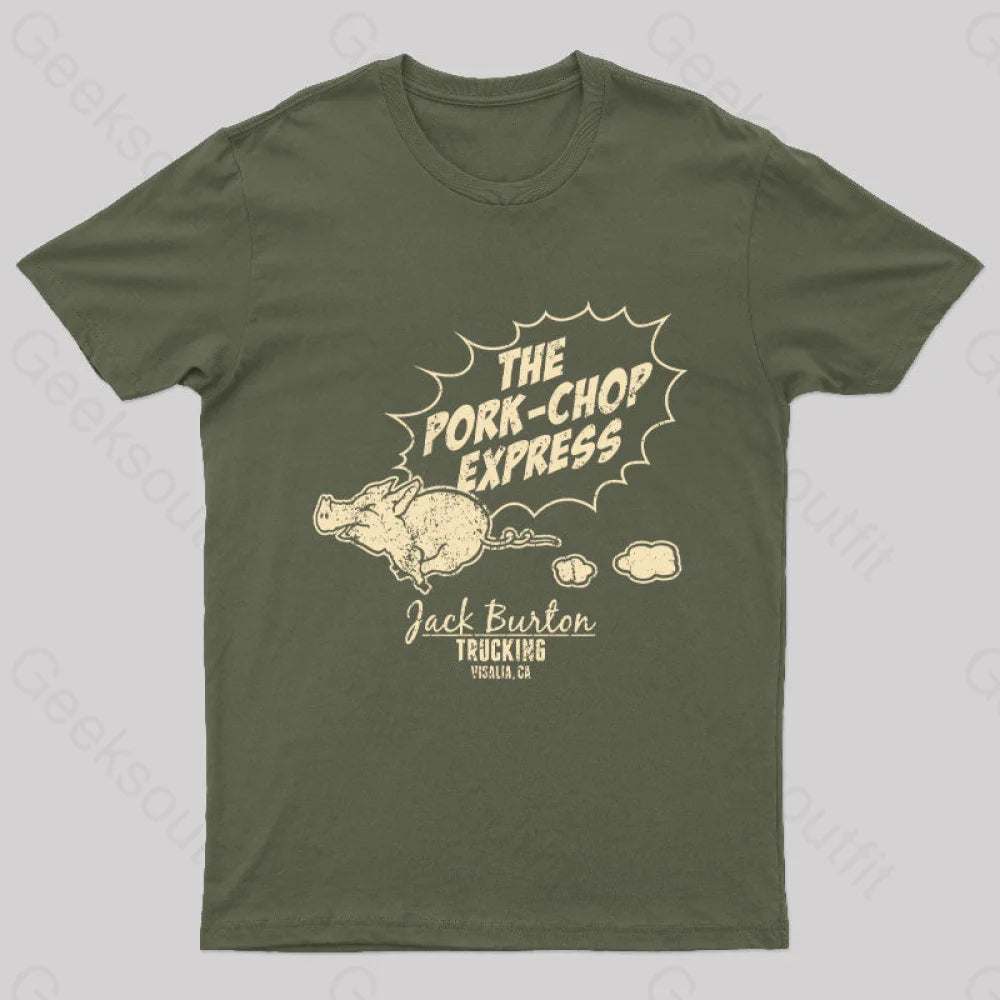 The Pork Chop Express Geek T-Shirt Army Green / S