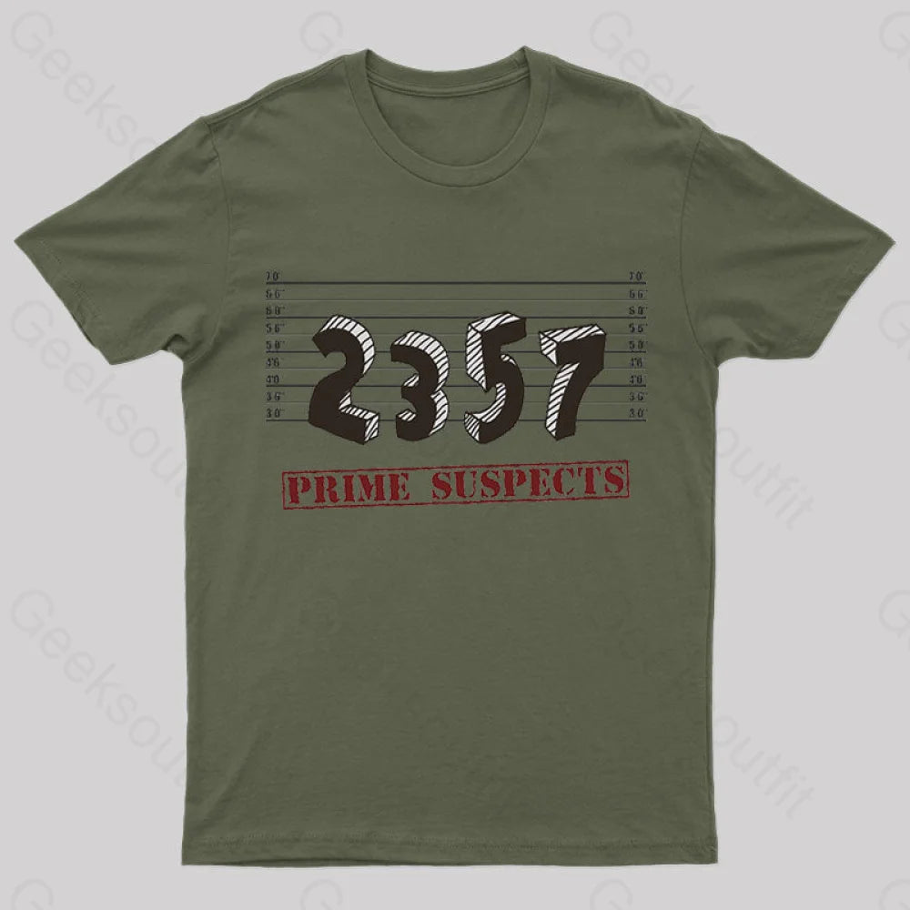 The Prime Number Suspects T-Shirt Army Green / S