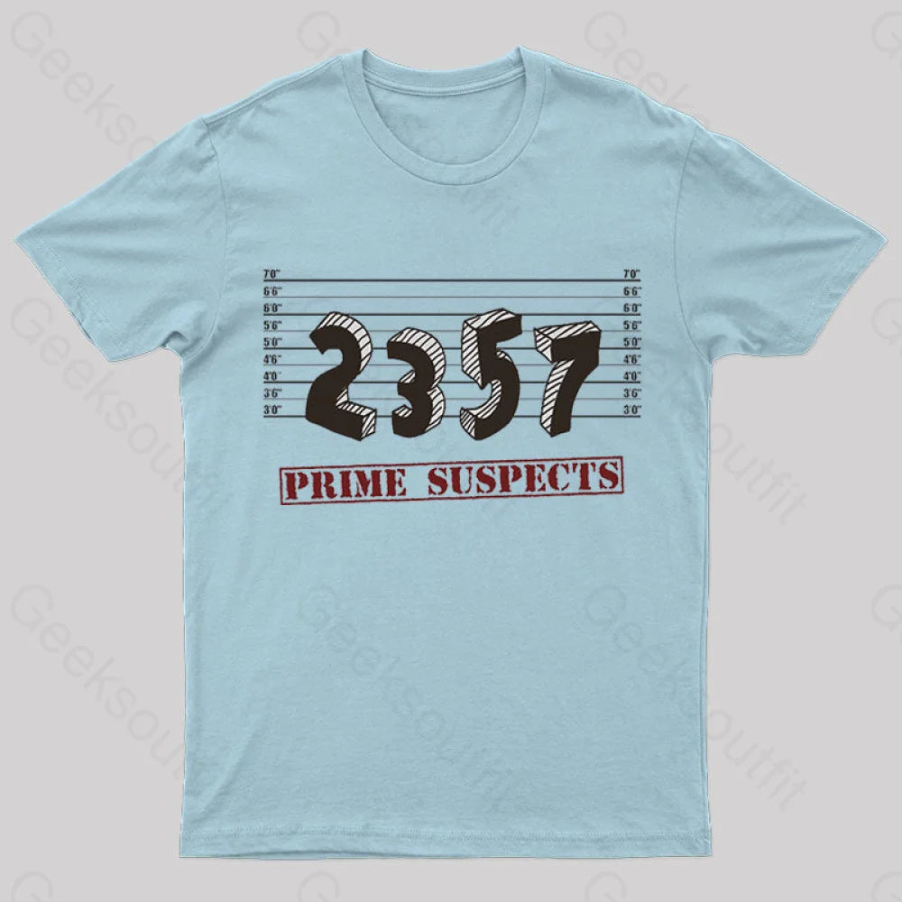 The Prime Number Suspects T-Shirt Light Blue / S