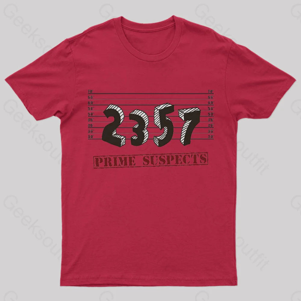 The Prime Number Suspects T-Shirt Red / S