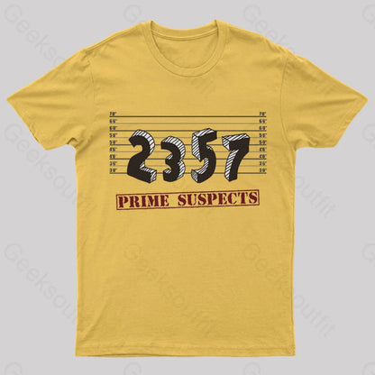 The Prime Number Suspects T-Shirt Yellow / S