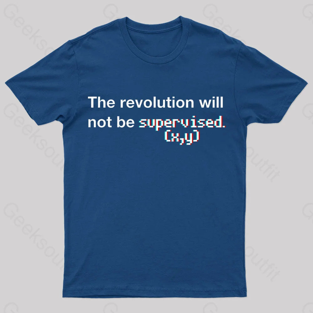 The Revolution Will Not Be Supervised Nerd T-Shirt Navy / S