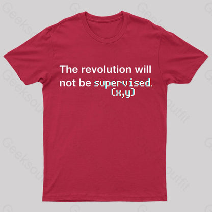 The Revolution Will Not Be Supervised Nerd T-Shirt Red / S