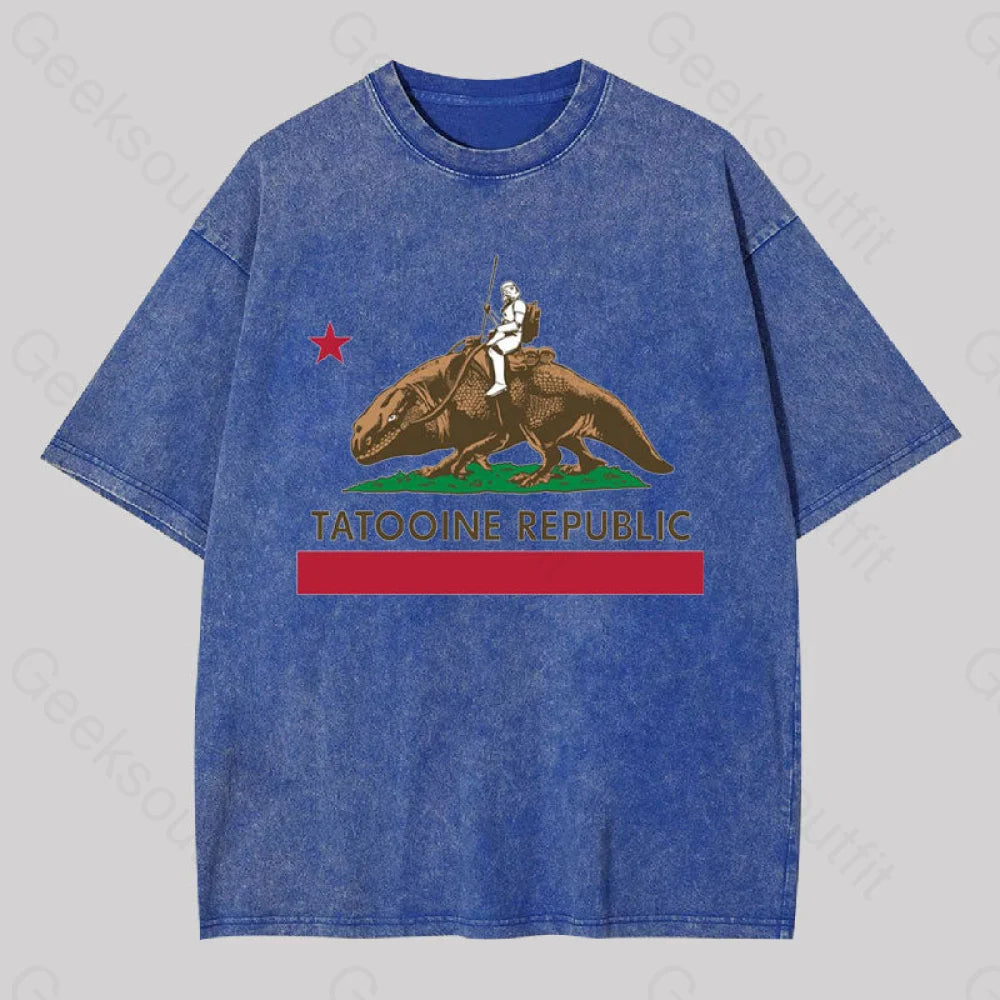 The State Republic Washed T-Shirt Blue / S