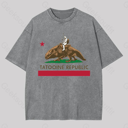 The State Republic Washed T-Shirt Grey / S