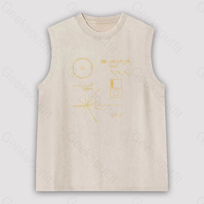 The Voyager Golden Record Unisex Washed Tank Apricot / S