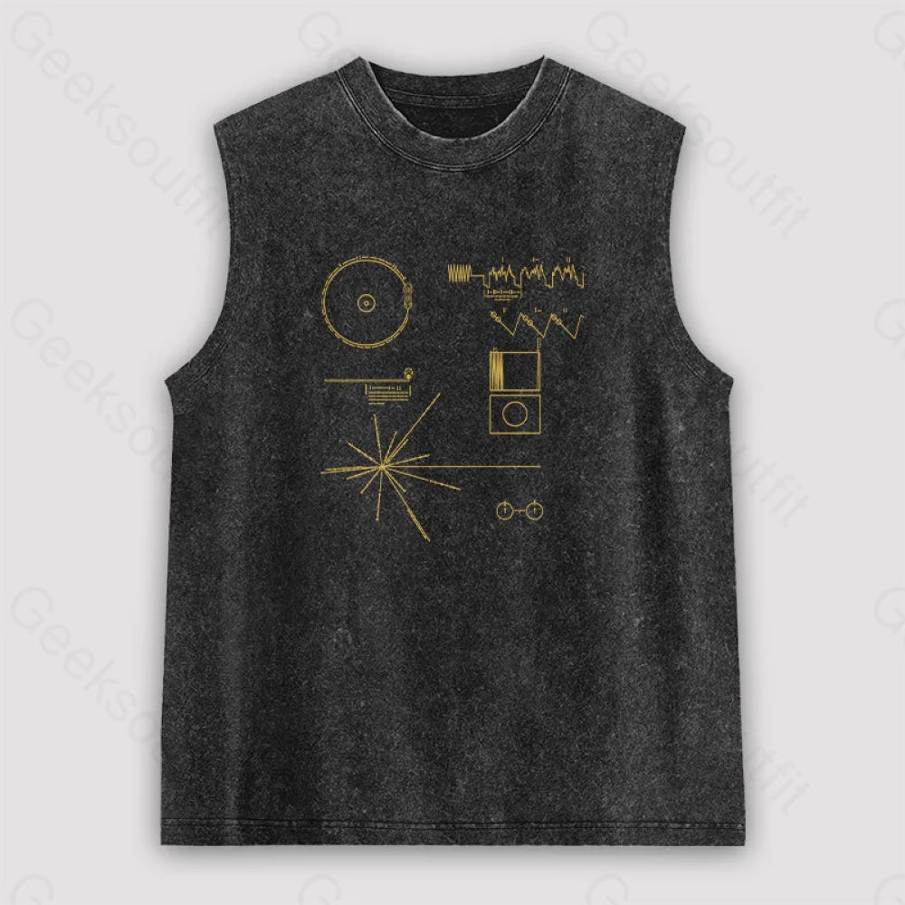 The Voyager Golden Record Unisex Washed Tank Black / S