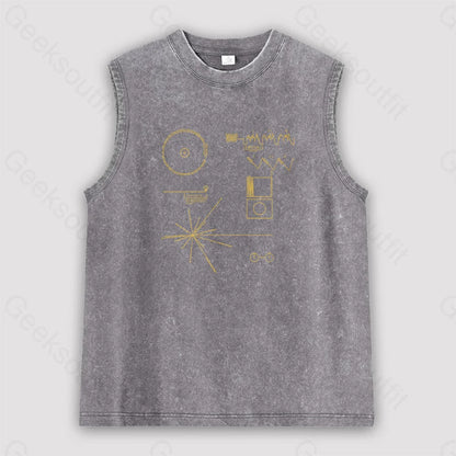 The Voyager Golden Record Unisex Washed Tank Grey / S