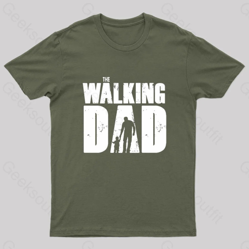 The Walking Dad Nerd T-Shirt Army Green / S