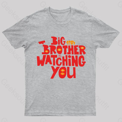 The Watcher Is Watching You Nerd T-Shirt Grey / S