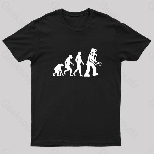 Theory Of Evolution Robot T-Shirt Black / S