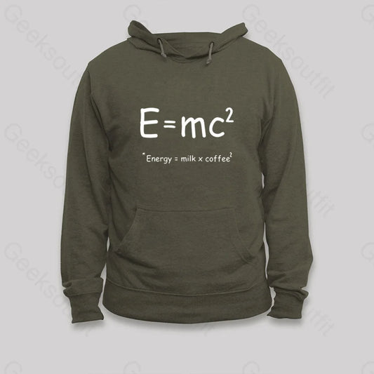 Theory Of Relativity Funny Equation Hoodie Army Green / S