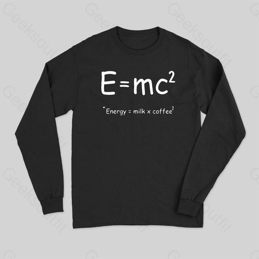 Theory Of Relativity Funny Equation Long Sleeve T-Shirt Black / S