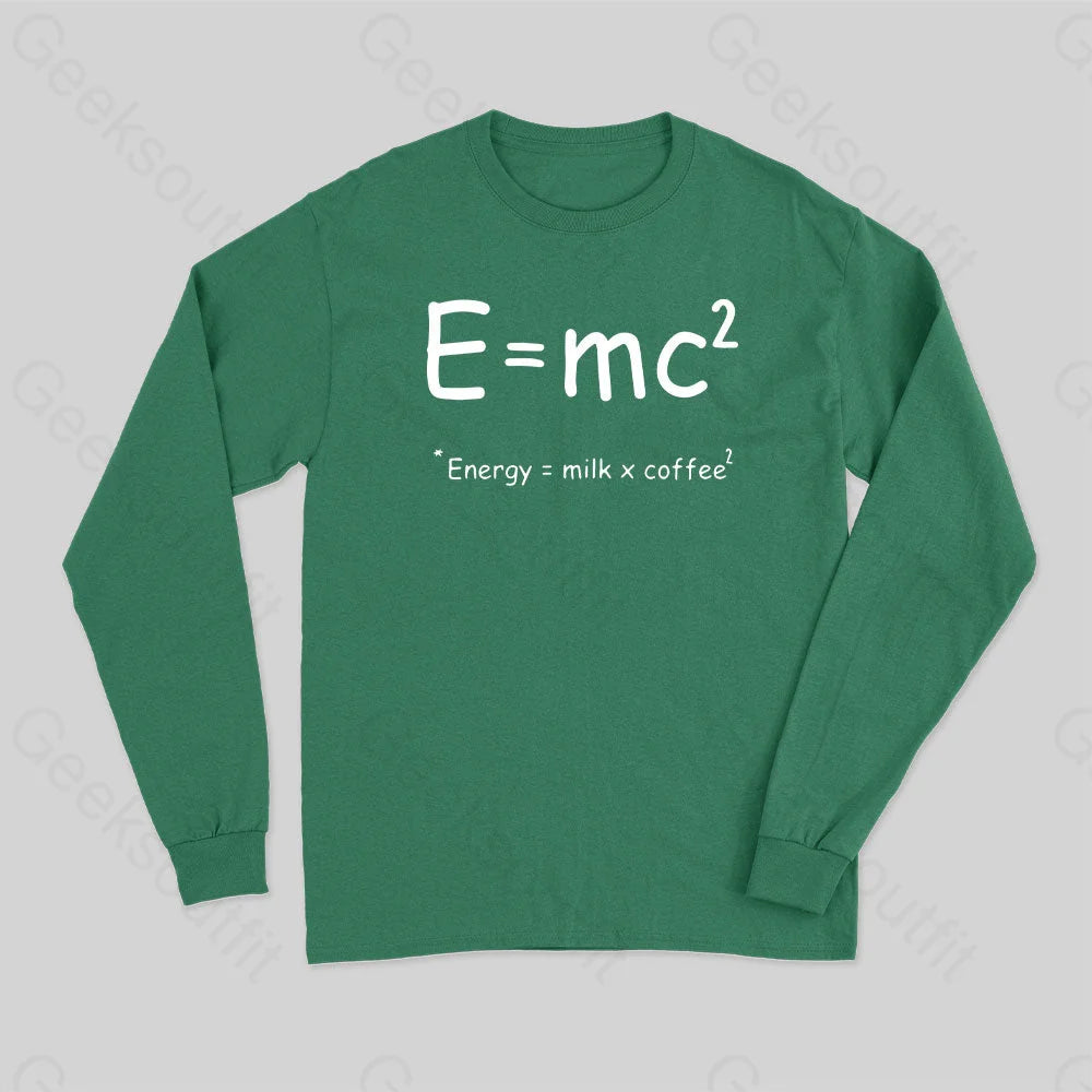 Theory Of Relativity Funny Equation Long Sleeve T-Shirt Green / S