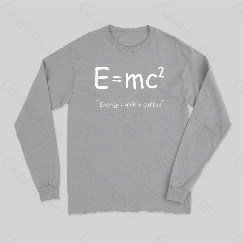 Theory Of Relativity Funny Equation Long Sleeve T-Shirt Grey / S