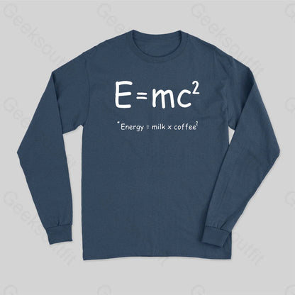 Theory Of Relativity Funny Equation Long Sleeve T-Shirt Navy / S