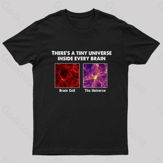 There’s A Tiny Universe Inside Every Brain Geek T-Shirt Black / S