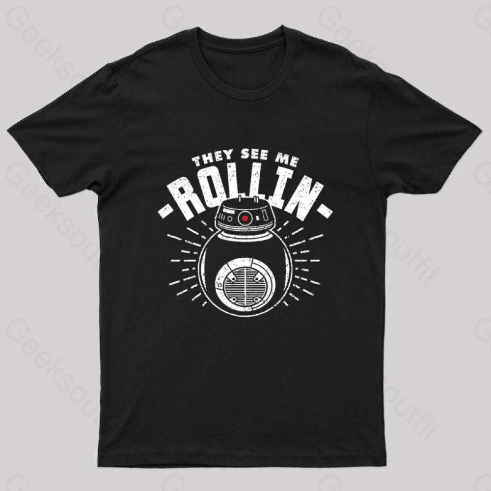 They See Me Rollin Nerd T-Shirt Black / S