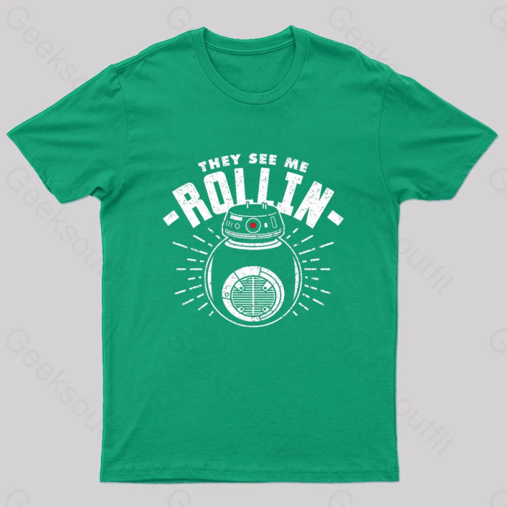 They See Me Rollin Nerd T-Shirt Green / S