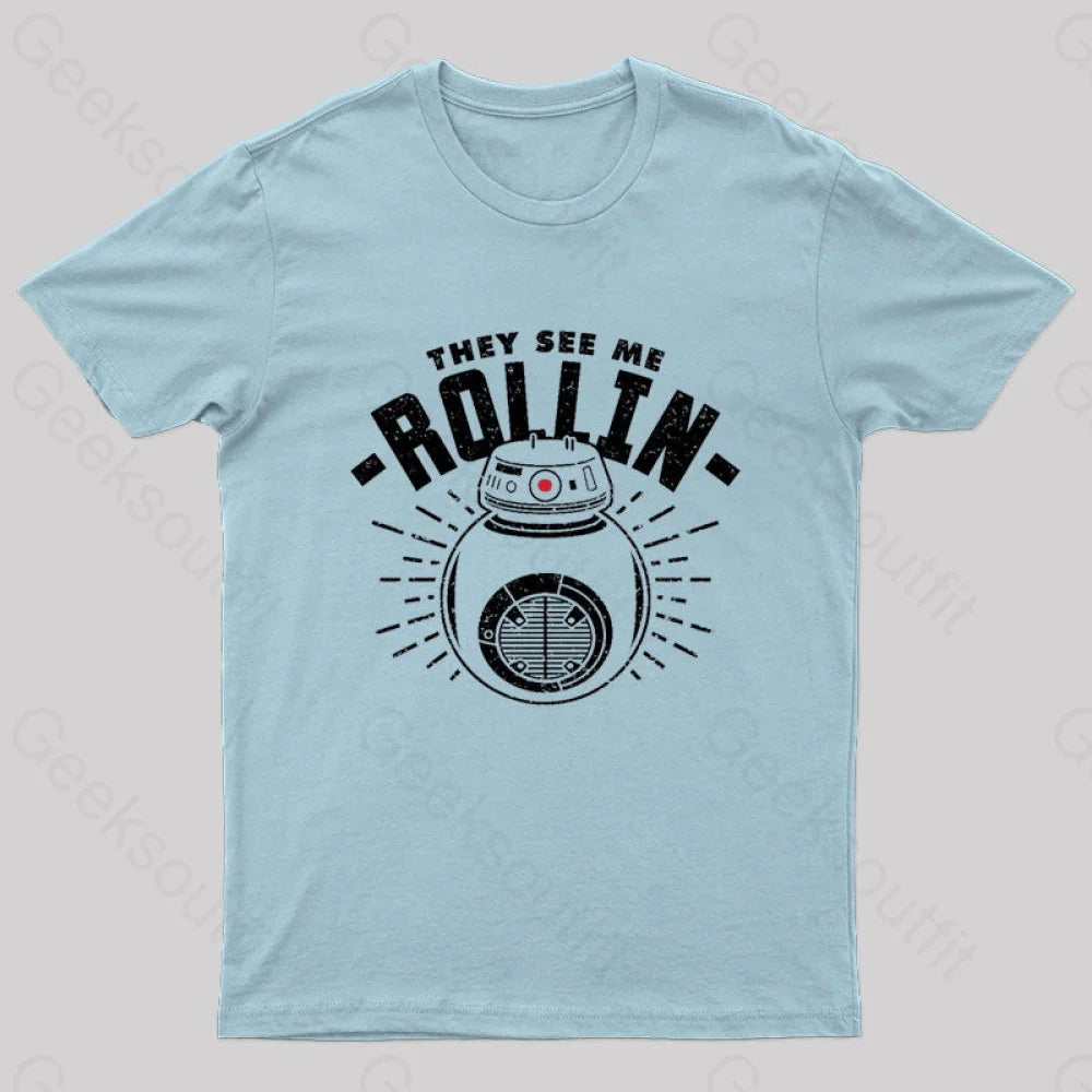 They See Me Rollin Nerd T-Shirt Light Blue / S