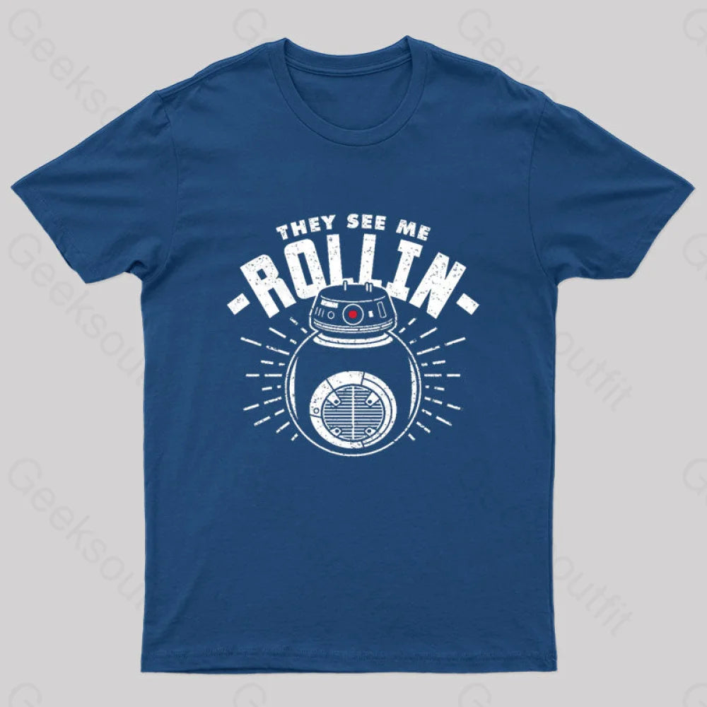 They See Me Rollin Nerd T-Shirt Navy / S