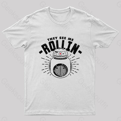 They See Me Rollin Nerd T-Shirt White / S