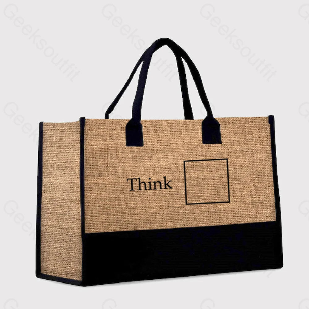 Think Outside The Box Cotton Tote Bag Brown