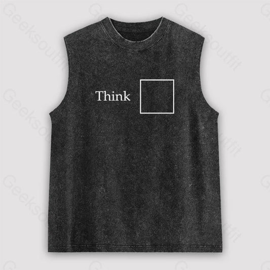 Think Outside The Box Unisex Washed Tank Black / S