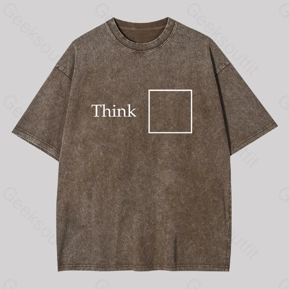 Think Outside The Box Washed T-Shirt Coffee / S