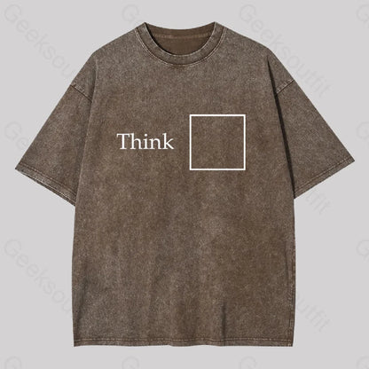 Think Outside The Box Washed T-Shirt Coffee / S