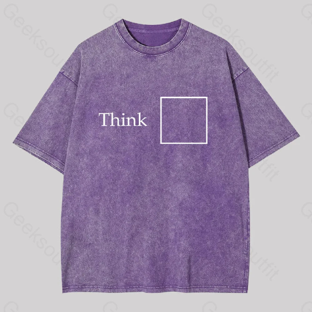 Think Outside The Box Washed T-Shirt Purple / S