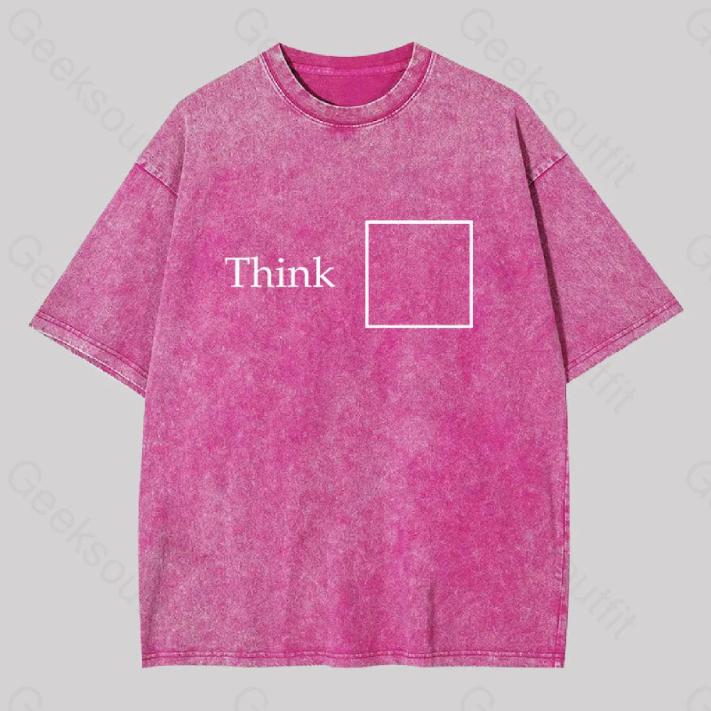 Think Outside The Box Washed T-Shirt Rose Red / S