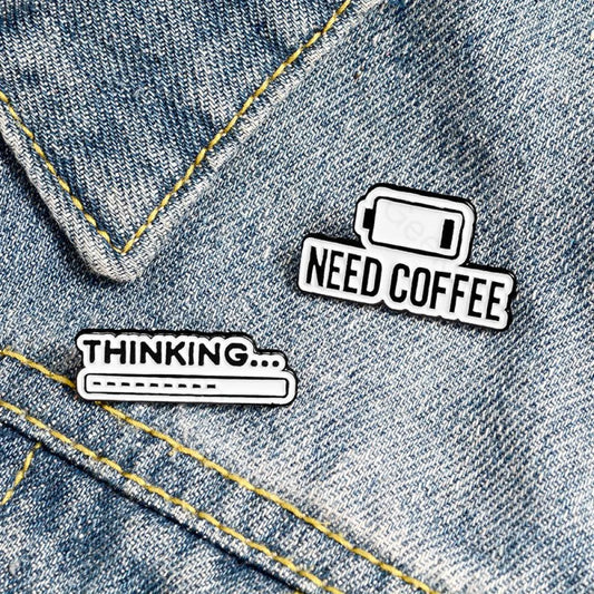 Thinking Enamel Pins - Geeksoutfit