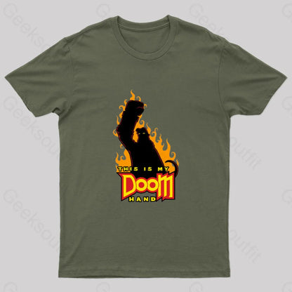 This Is My Doom Hand Nerd T-Shirt Army Green / S