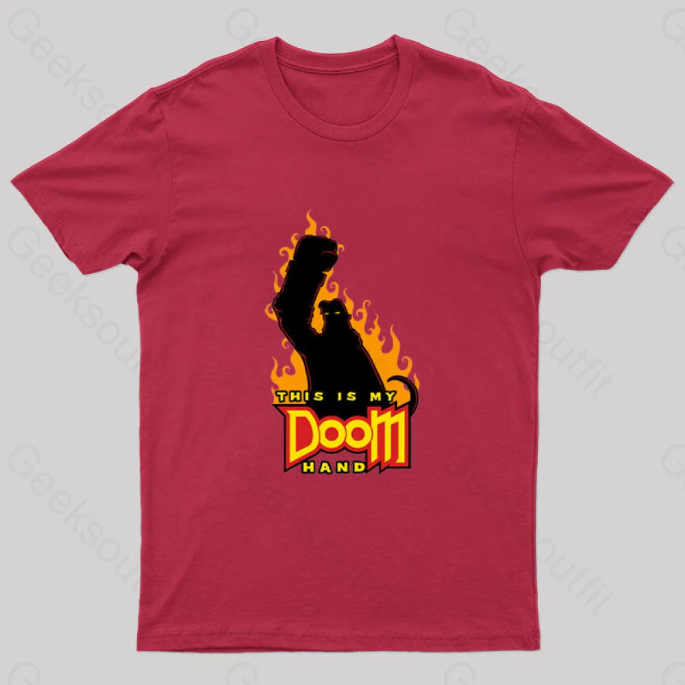 This Is My Doom Hand Nerd T-Shirt Red / S