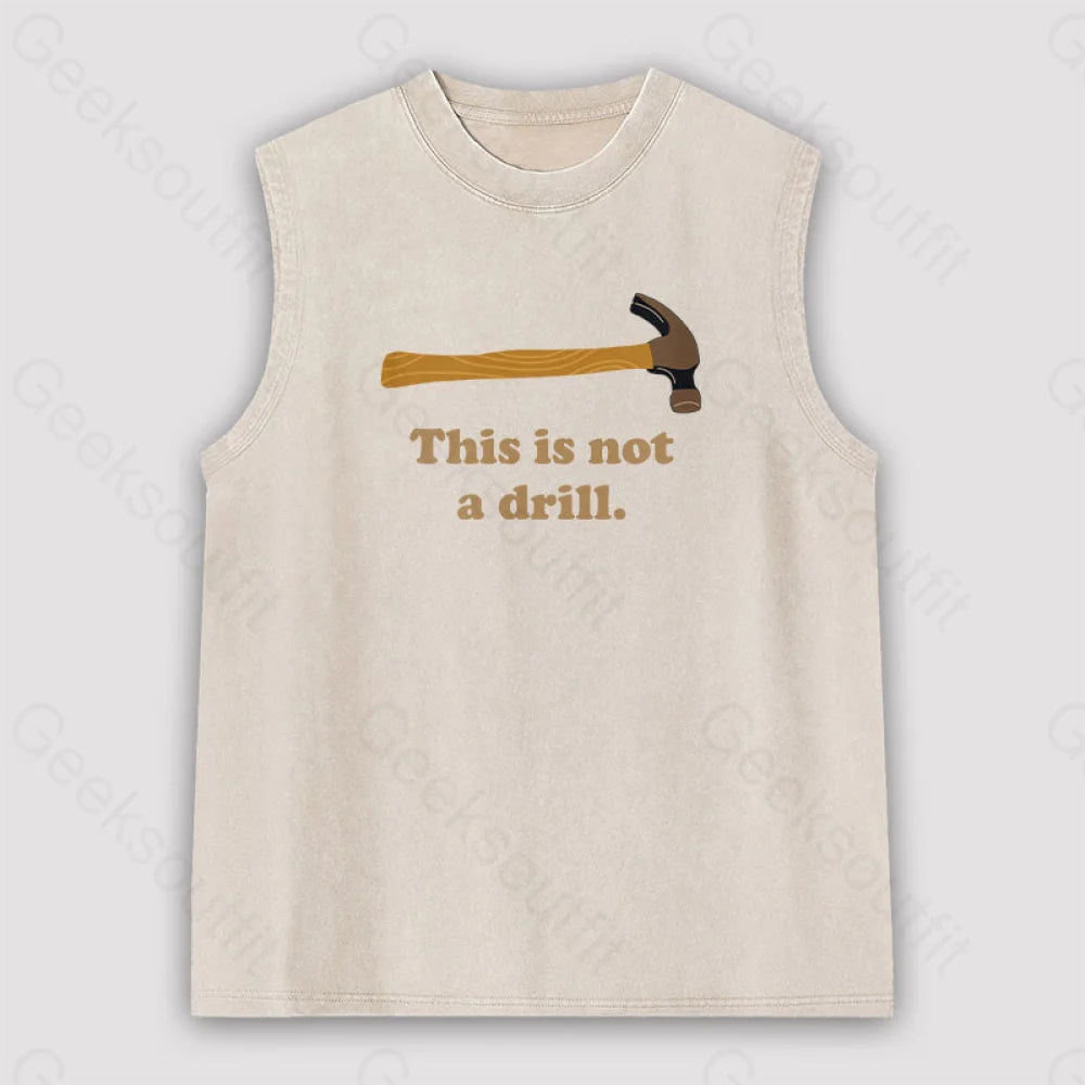 This Is Not A Drill Unisex Washed Tank Apricot / S