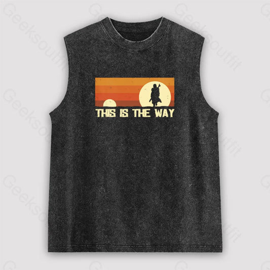 This Is The Way Unisex Washed Tank Black / S