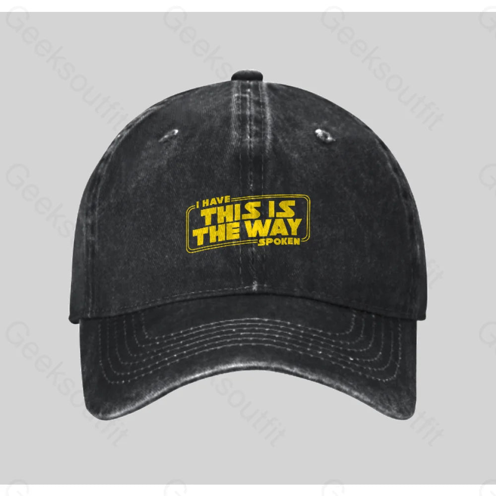 This Is The Way Washed Vintage Baseball Cap Black