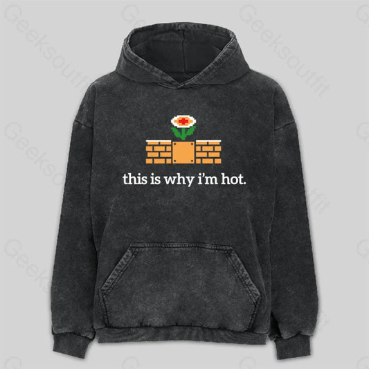 This Is Why I’m Hot Washed Hoodie M