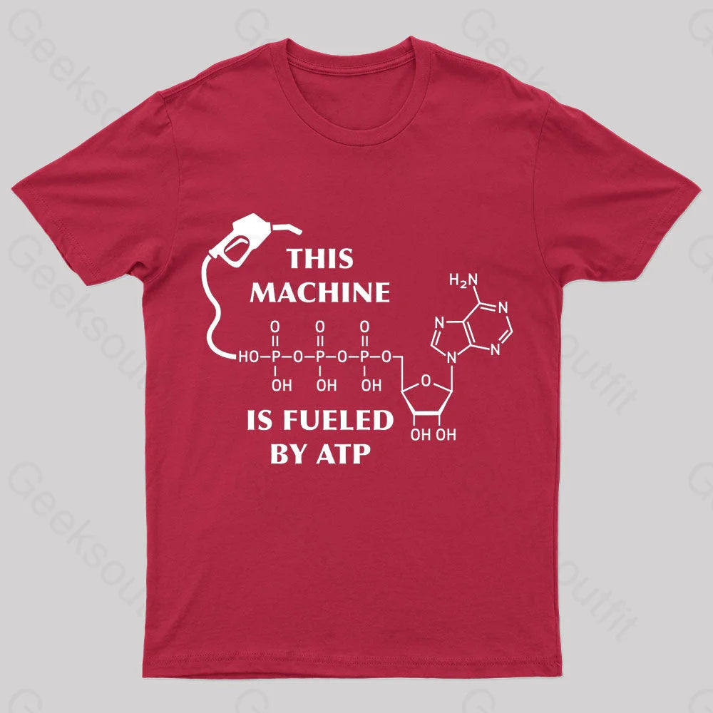 This Machine Is Fueled By Atp Nerd T-Shirt Red / S